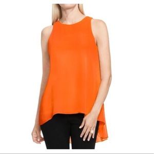 Vince Camuto Sleeveless Chiffon Hi-Low Orange/Red